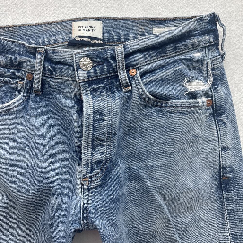 Citizens of Humanity C of H Women 24 Jeans Emerson Distressed Button Fly Relaxed - Picture 4 of 16